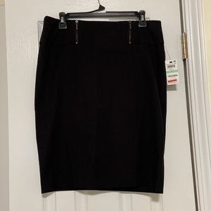 Alfani black skirt with decorative zipper accents